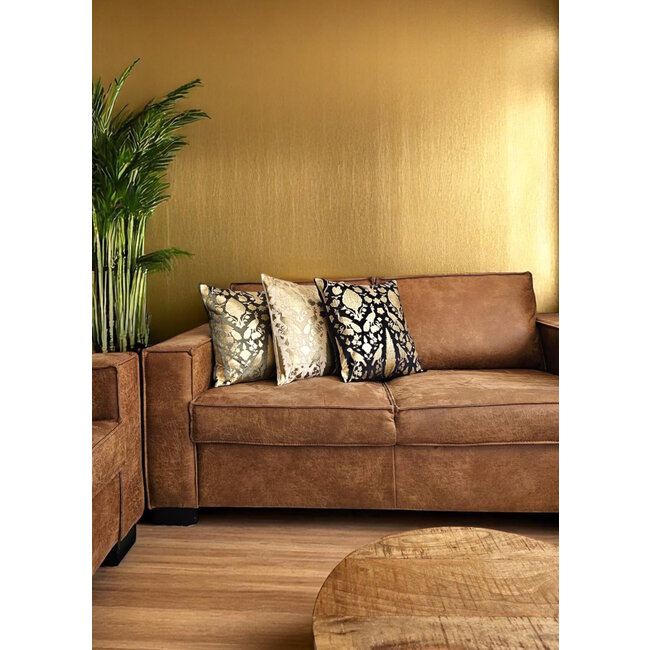 Damask Cream/Gold Kussenhoes | 45x45 cm | Velvet/Viscose