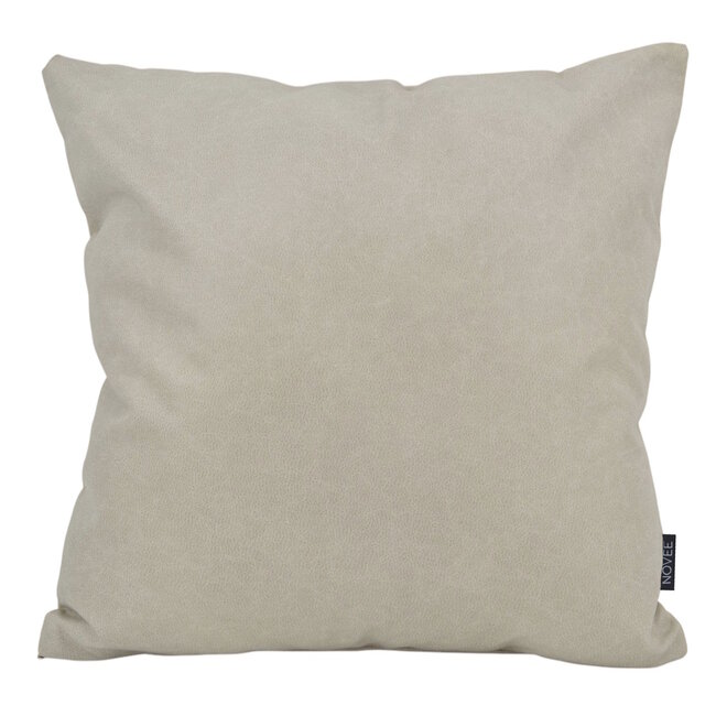 Sierkussen Dean Lichtgrijs | 45 x 45 cm | PU Leder