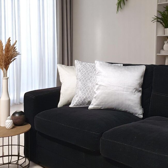 Maya White/Silver Kissenbezug | 45x45 cm | Polyester