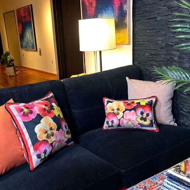 Velvet Flores Long | 30 x 50 cm | Kussenhoes | Polyester