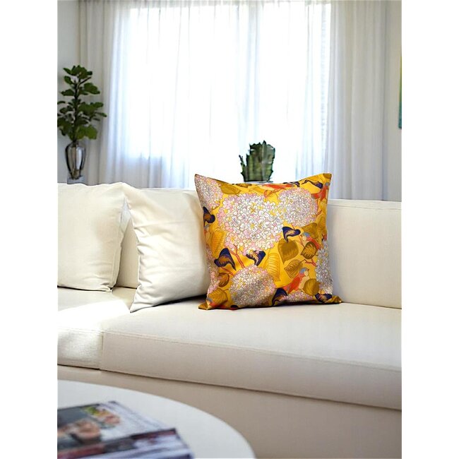 Sierkussen Nya Flower Birds | 45 x 45 cm | Katoen/Polyester