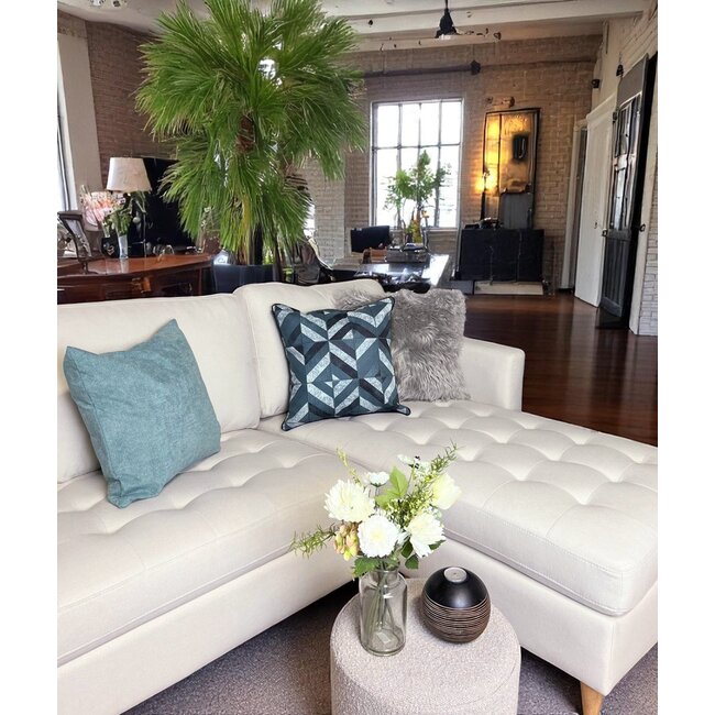 Stripe Patchwork #4 | 45 x 45 cm | Kussenhoes | PU Leder