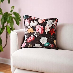Velvet Flowers Kissenbezug | 45x45 cm | Samt/Polyester
