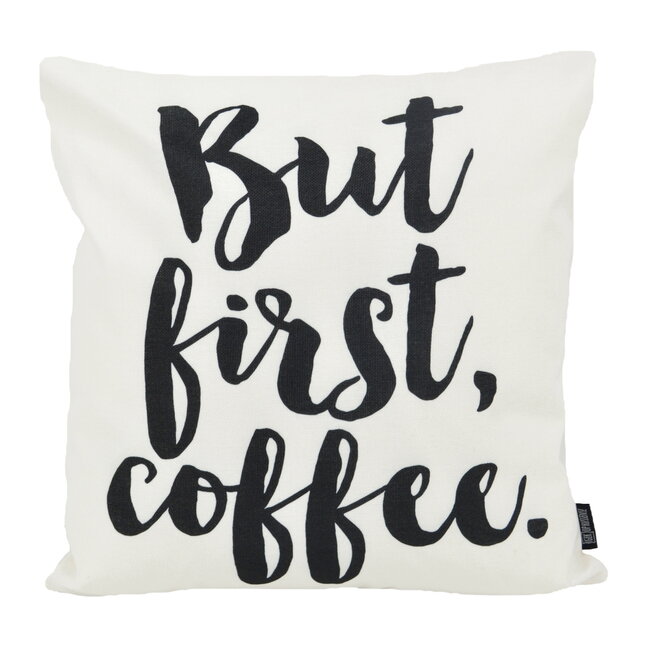 Sierkussen But First, Coffee - Outdoor | 45 x 45 cm | Katoen