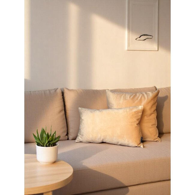 Velvet Botergeel Kussenhoes | 45x45 cm | Velvet/Polyester
