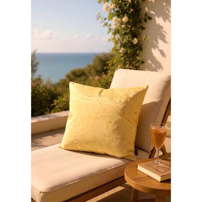 Velvet Blush Goud Kussenhoes | 45x45 cm | Polyester