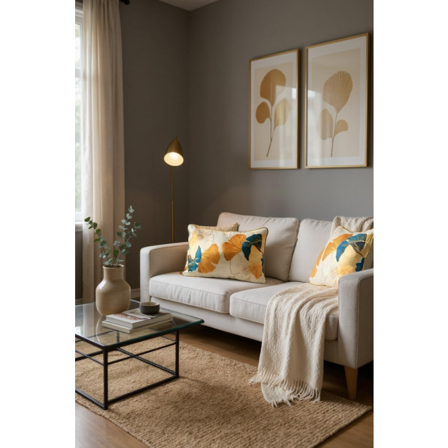 Velvet Ginkgo #3 Kussenhoes | 30x50 cm | Velvet/Polyester