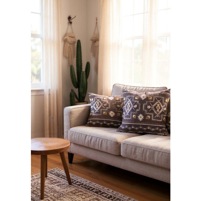 Indian Style Paars Kussenhoes | 45x45 cm | Katoen/Linnen