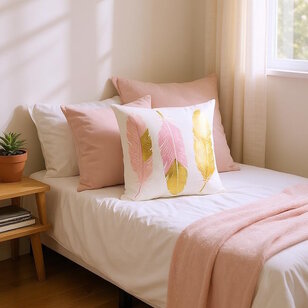 Sierkussen Colorful Feathers | 45 x 45 cm | Katoen/Polyester