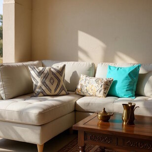 Sierkussen Zara Aqua - Outdoor | 45 x 45 cm | Polyester