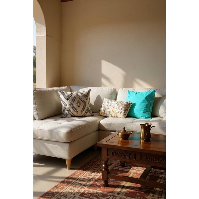 Zara Aqua - Outdoor Kissenbezug | 45x45 cm | Polyester