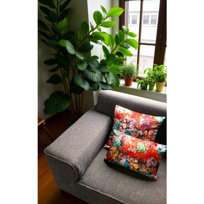 Velvet Flowers 3 Long | 30 x 50 cm | Kussenhoes | Velvet/Polyester