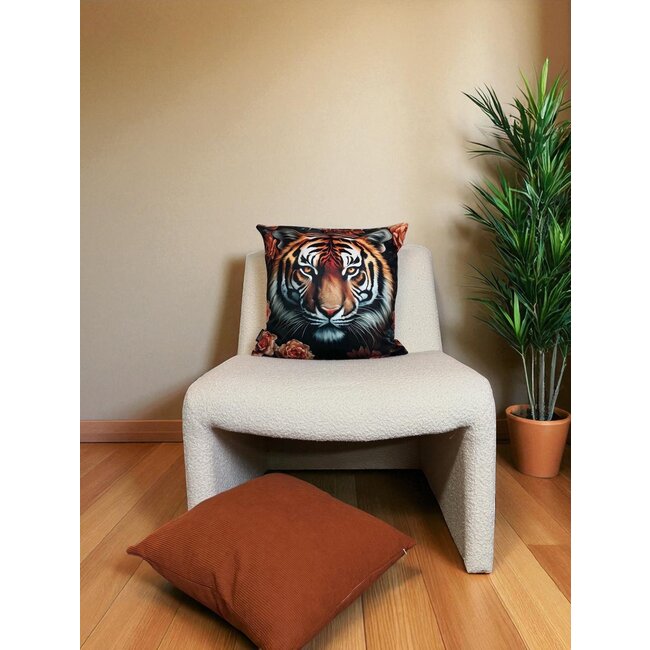 Flower Lion Kissenbezug | 45x45 cm | Baumwolle/Polyester