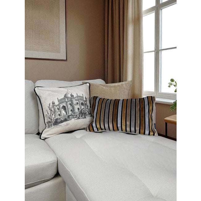 Jacquard Manila Sand Kussenhoes | 45x45 cm | Polyester/Acryl