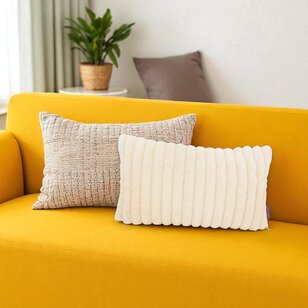 Rosie Rib Creme Kussenhoes | 30x50 cm | Polyester