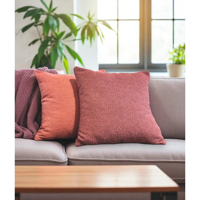 Bouclé Roze | 45 x 45 cm | Kussenhoes | Polyester