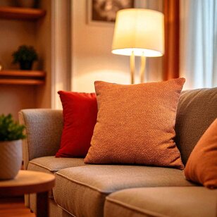 Bouclé Cognac Kussenhoes | 45x45 cm | Polyester