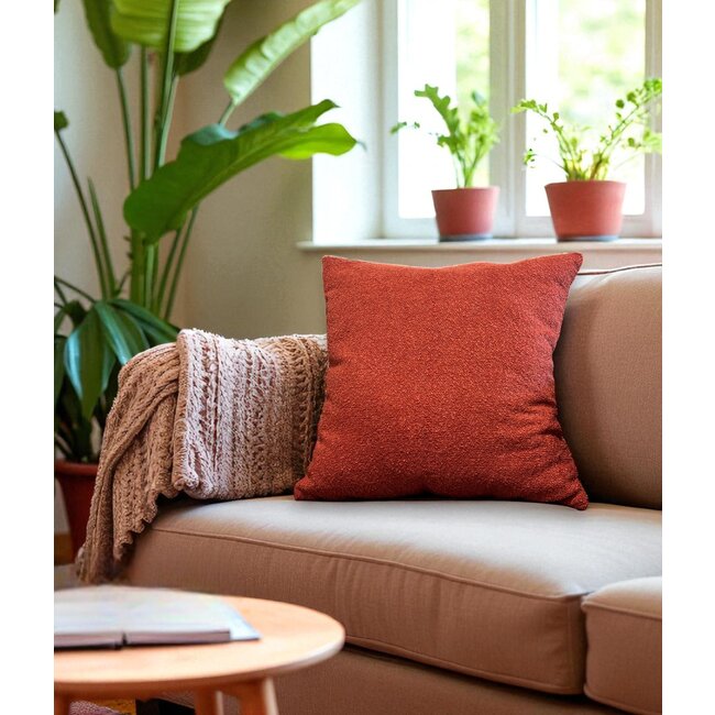 Sierkussen Bouclé Roodbruin | 45 x 45 cm | Polyester
