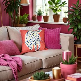 Rosie Rib Roze Kussenhoes | 45x45 cm | Polyester