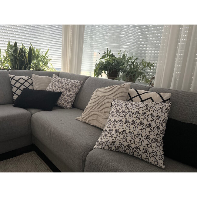 Abstract Lines #2 Kissenbezug | 45x45 cm | Baumwolle/Leinen