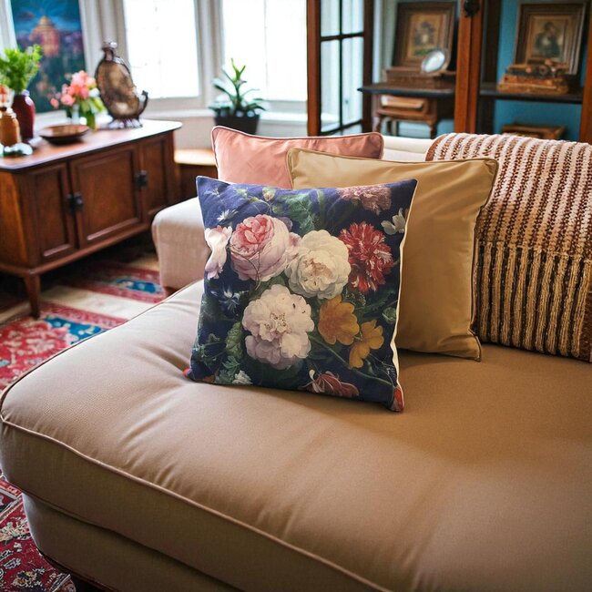 Colorful Flowers Kissenbezug | 45x45 cm | Baumwolle/Leinen