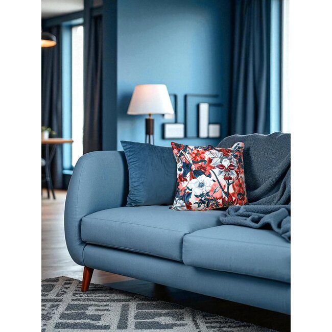 Sierkussen Velvet Denim Blauw | 45 x 45 cm | Velvet/Polyester