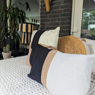 Stripe Jute Kussenhoes | 30x50 cm | Katoen
