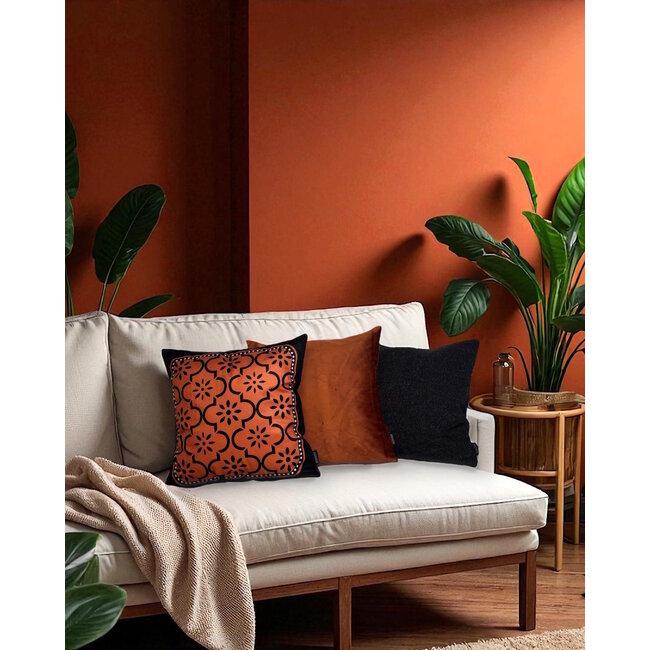Rust Retro Kissenbezug | 45x45 cm | Baumwolle/Polyester