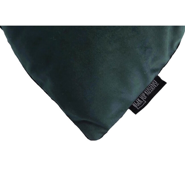 Velvet Intens Donkergroen Kussenhoes | 45x45 cm | Polyester