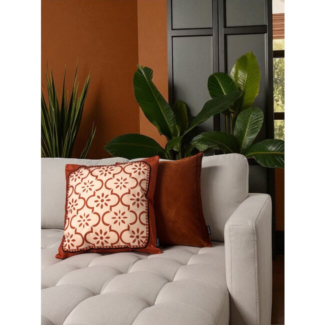 Sierkussen Seventies Leaves | 45 x 45 cm | Katoen/Polyester