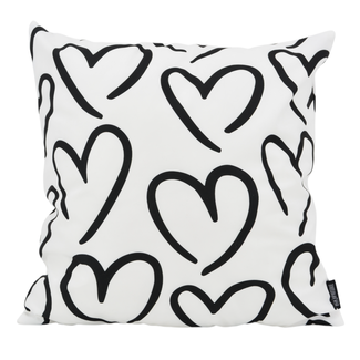 Gek op kussens! Hartjes Wit | 45 x 45 cm | Kussenhoes | Katoen/Polyester