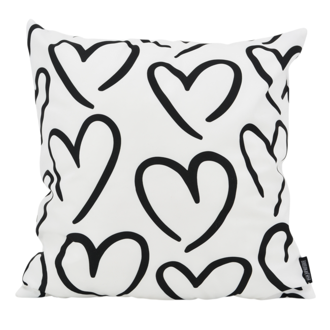 Sierkussen Hartjes Wit | 45 x 45 cm | Katoen/Polyester