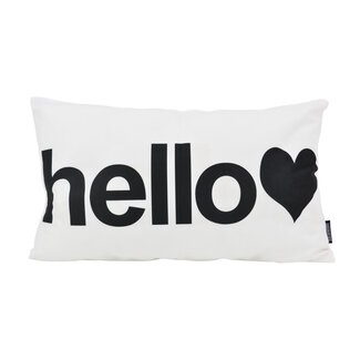 Gek op kussens! Hello Wit | 30 x 50 cm | Kussenhoes | Katoen/Polyester
