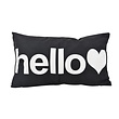 Hello Zwart Kussenhoes | 30x50 cm | Katoen/Polyester