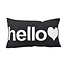 Hello Zwart | 30 x 50 cm | Kussenhoes | Katoen/Polyester