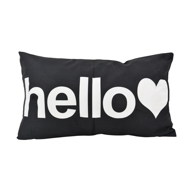 Sierkussen Hello Zwart | 30 x 50 cm | Katoen/Polyester