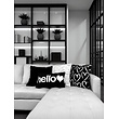 Sierkussen Hello Zwart | 30 x 50 cm | Katoen/Polyester