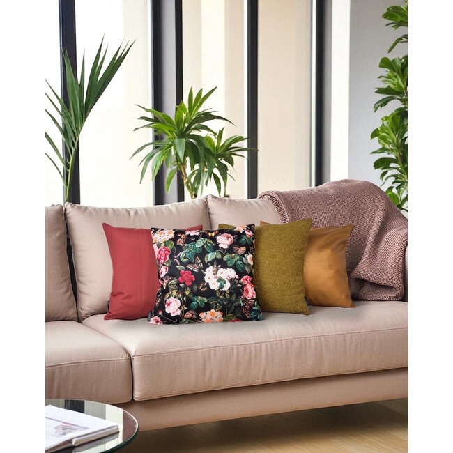 Bouclé Olijf Kussenhoes | 45x45 cm | Polyester