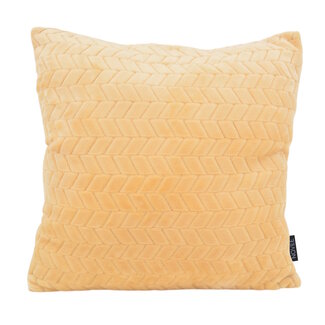 NOVÉE Sierkussen Pluche Botergeel | 45 x 45 cm | Polyester