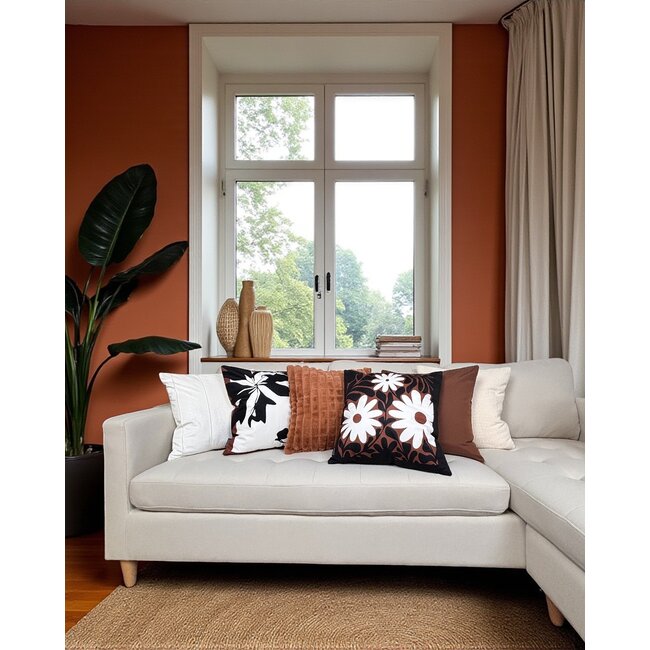 Abstract Flowers Kussenhoes | 45x45 cm | Katoen/Polyester