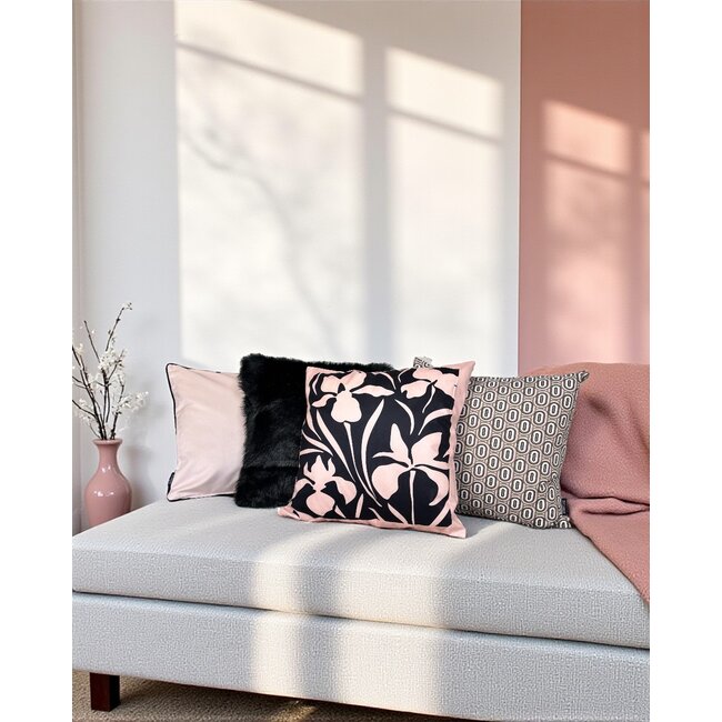 Velvet Leopard Palm Kussenhoes | 45x45 cm | Polyester