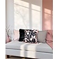 Velvet Leopard Palm Kussenhoes | 45x45 cm | Polyester