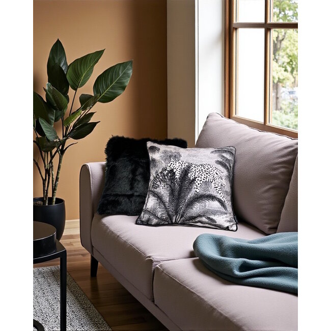 Sierkussen Furry Velvet Zwart | 45 x 45 cm | Velvet/Polyester