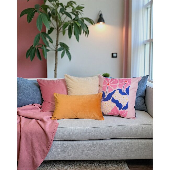 Pink Petal Sky Kussenhoes | 45x45 cm | Katoen/Linnen