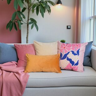 Velvet Okergeel Kussenhoes | 30x50 cm | Polyester