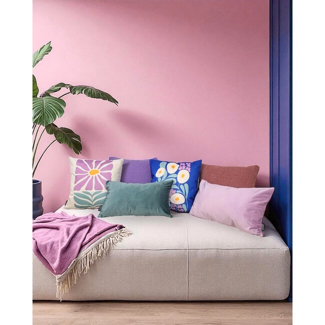 Amethyst Garden Kissenbezug | 45x45 cm | Baumwolle/Leinen