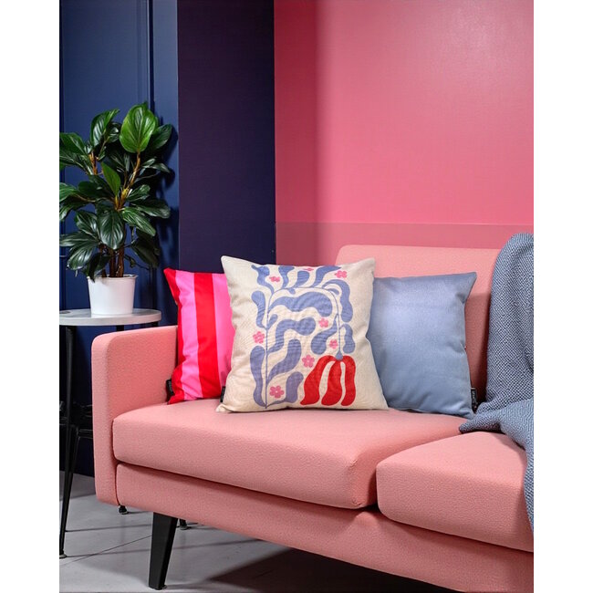 Streifen Rot/Rosa Kissenbezug | 45x45 cm | Baumwolle/Polyester