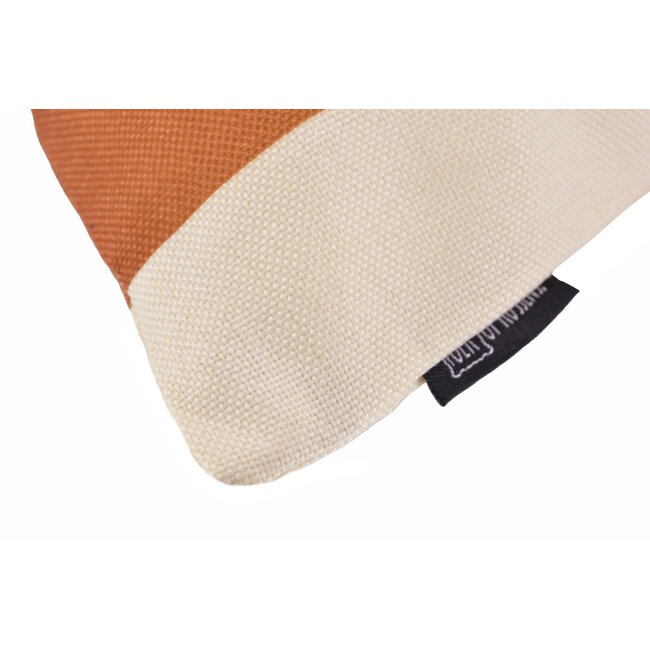 Ela Stripe Cognac Kussenhoes | 45x45 cm | Katoen/Linnen