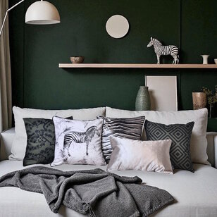 Sierkussen Velvet Zebra | 45 x 45 cm | Velvet/Polyester
