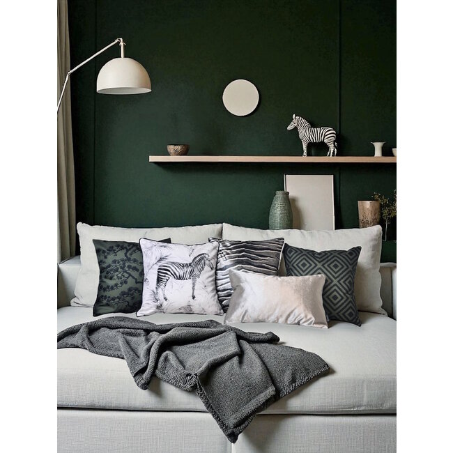 Green Graphic Kussenhoes | 45x45 cm | Katoen/Linnen